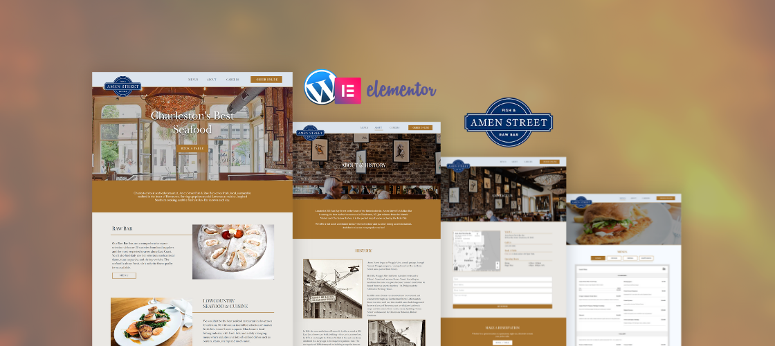 Restaurant Website Design - Amen Street Fish & Raw Bar