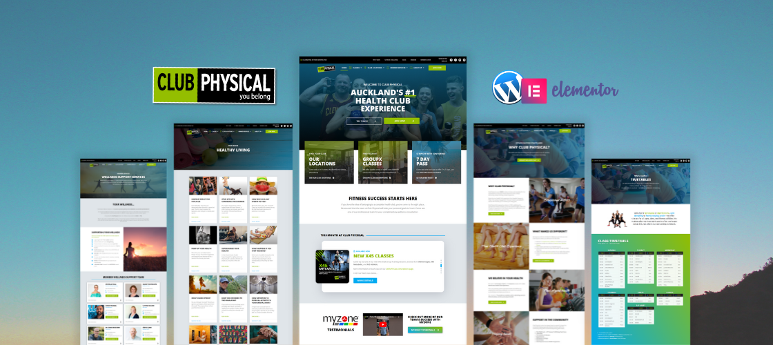Website design for Exercise Club - Club Physical