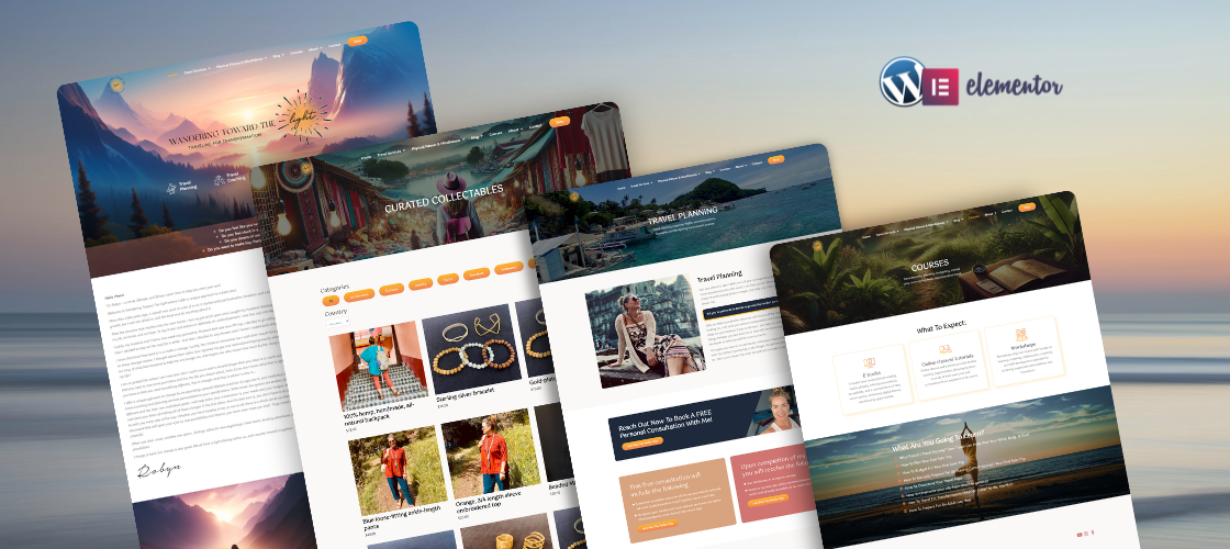 Professional website design for travel, blogging, courses, and fitness. Objectives tailored to boost your online presence.