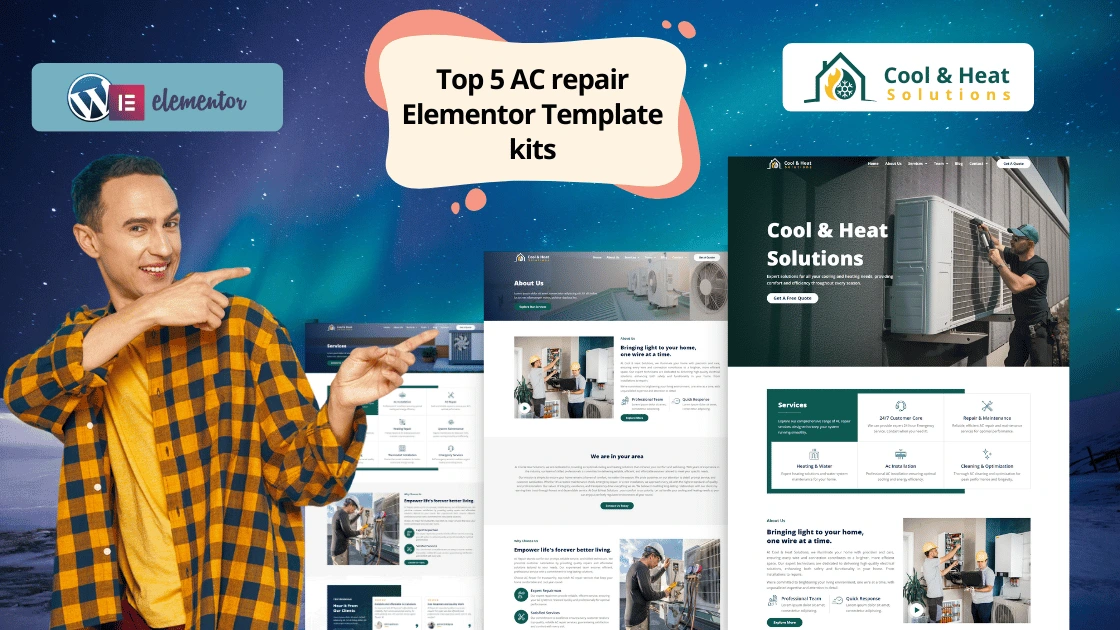 Top 5 AC repair Elementor Template kits